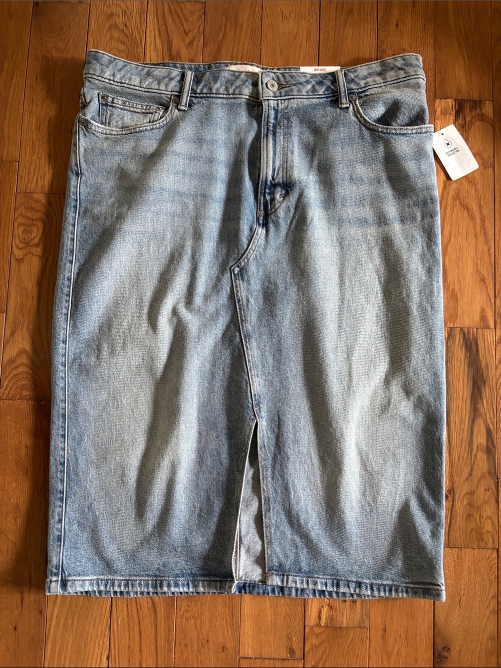 Lucky Brand Women's Midi Denim Jeans Skirt Comfort Stretch MODEST SZ 16/33